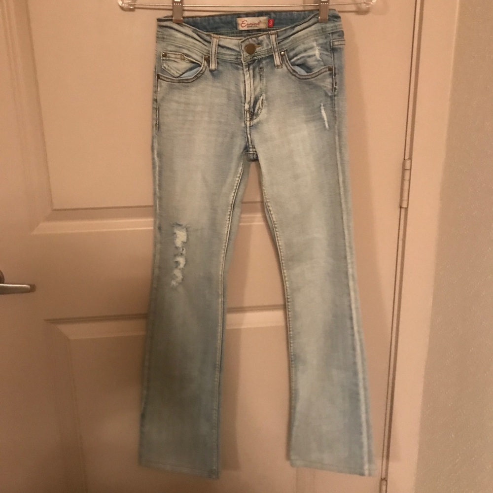 Size 3 distressed blue jeans